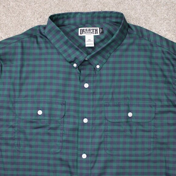 Duluth Shirt Men 3XL XXXL Green/Blue Plaid Untucked Soft Skills Standard Fit L/S - Picture 4 of 14